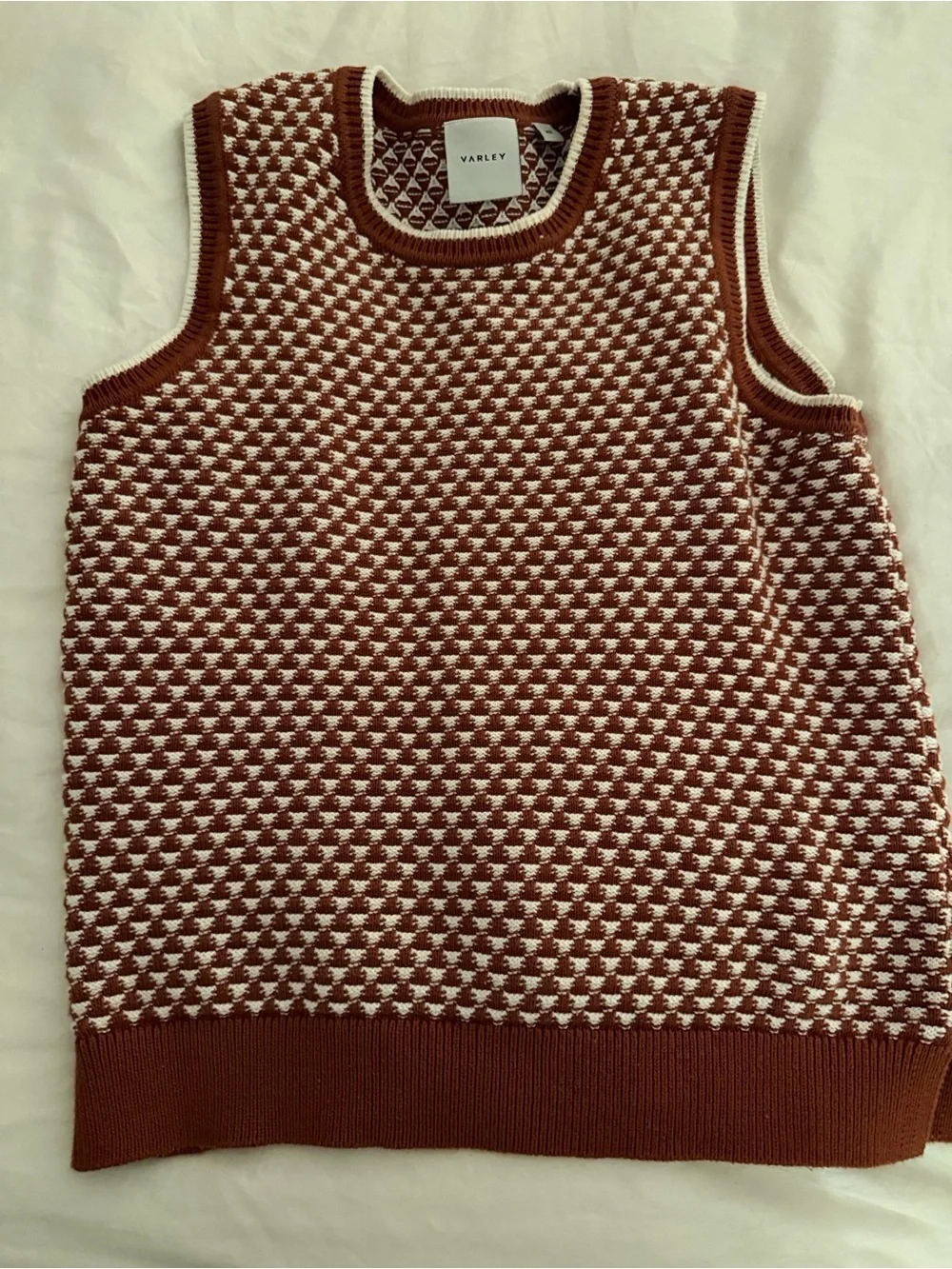Varley jenson stitch White Houndstooth Knit Vest - Picture 3 of 4